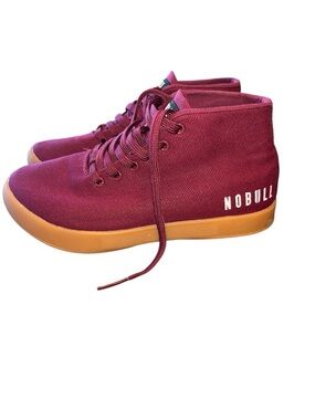 NOBULL Gum Mid Trainer Shoes Canvas  Cabernet Unisex Size US M5.5/W7